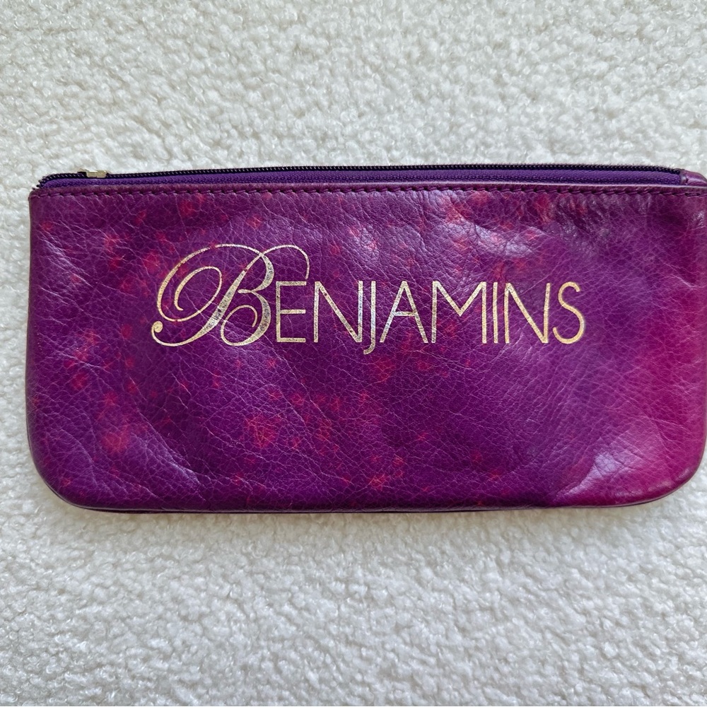 Rebecca Minkoff Purple Leather Benjamin’s Zippered Money Pouch Wallet